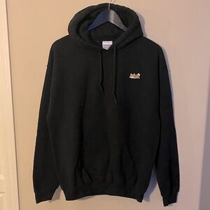 Black Hoodie with Embroidered Doggie Detail. Medium